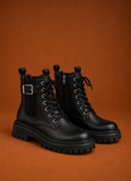 Women's Ankle Boots - Lace-Up Chunky Lug Sole Boots | Areleon