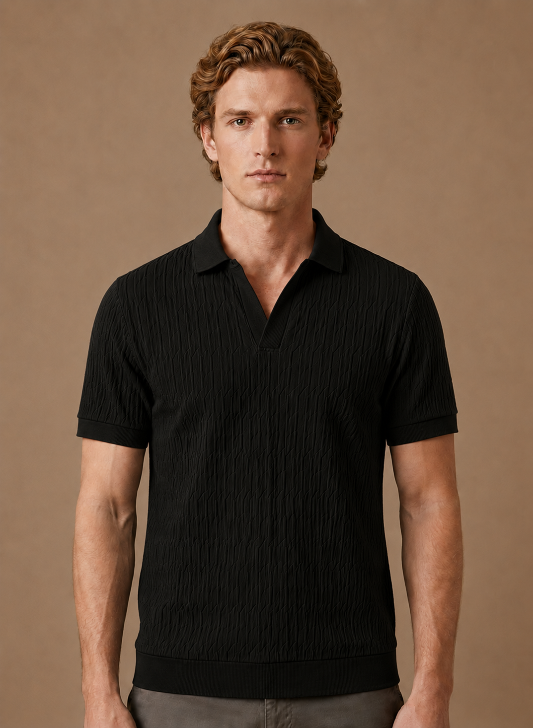 Areleon | Men’s Breathable Luxury Polo Shirt Soft Textured Knit