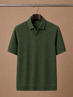 Areleon | Men’s Breathable Luxury Polo Shirt Soft Textured Knit