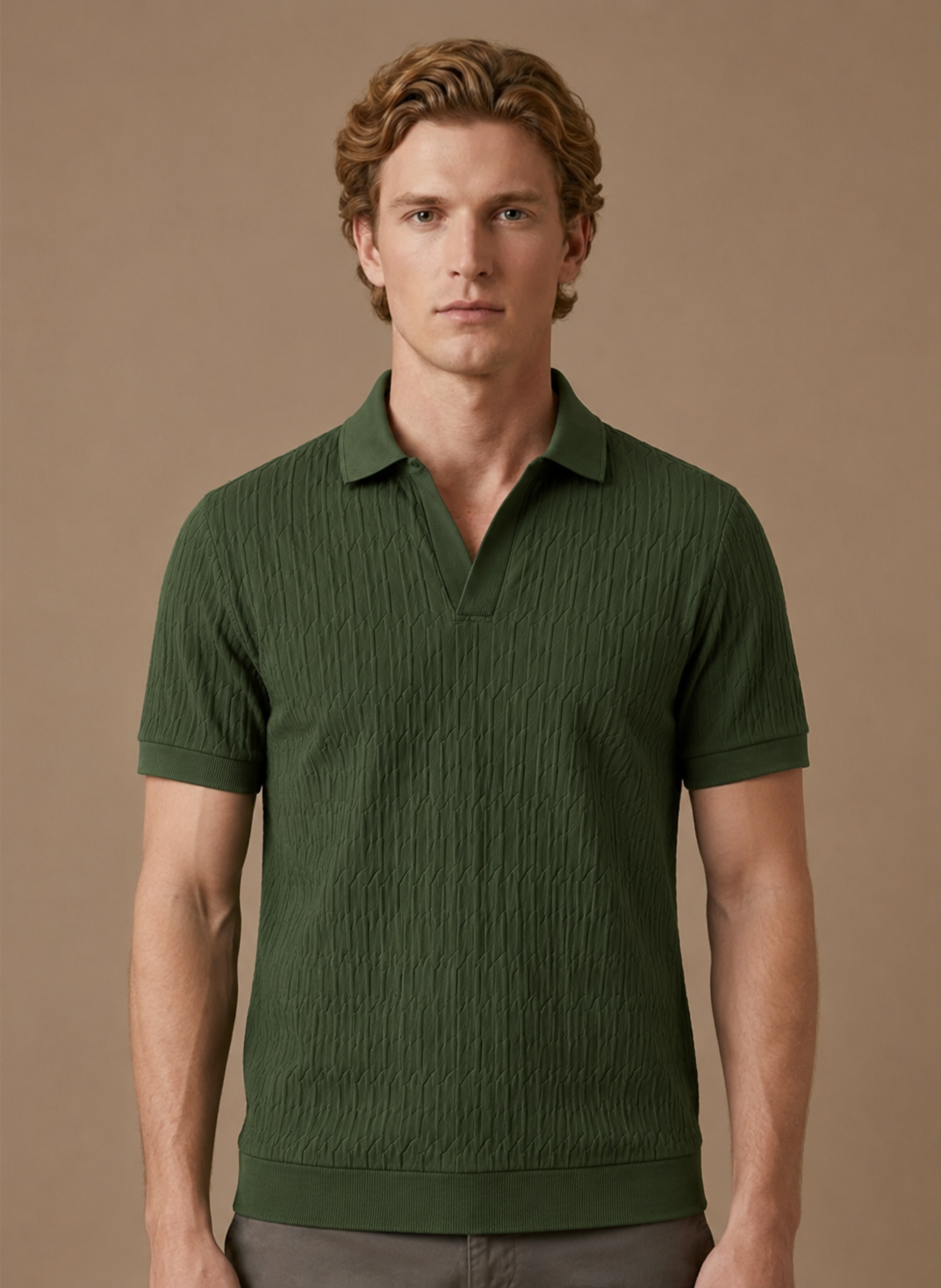 Areleon | Men’s Breathable Luxury Polo Shirt Soft Textured Knit