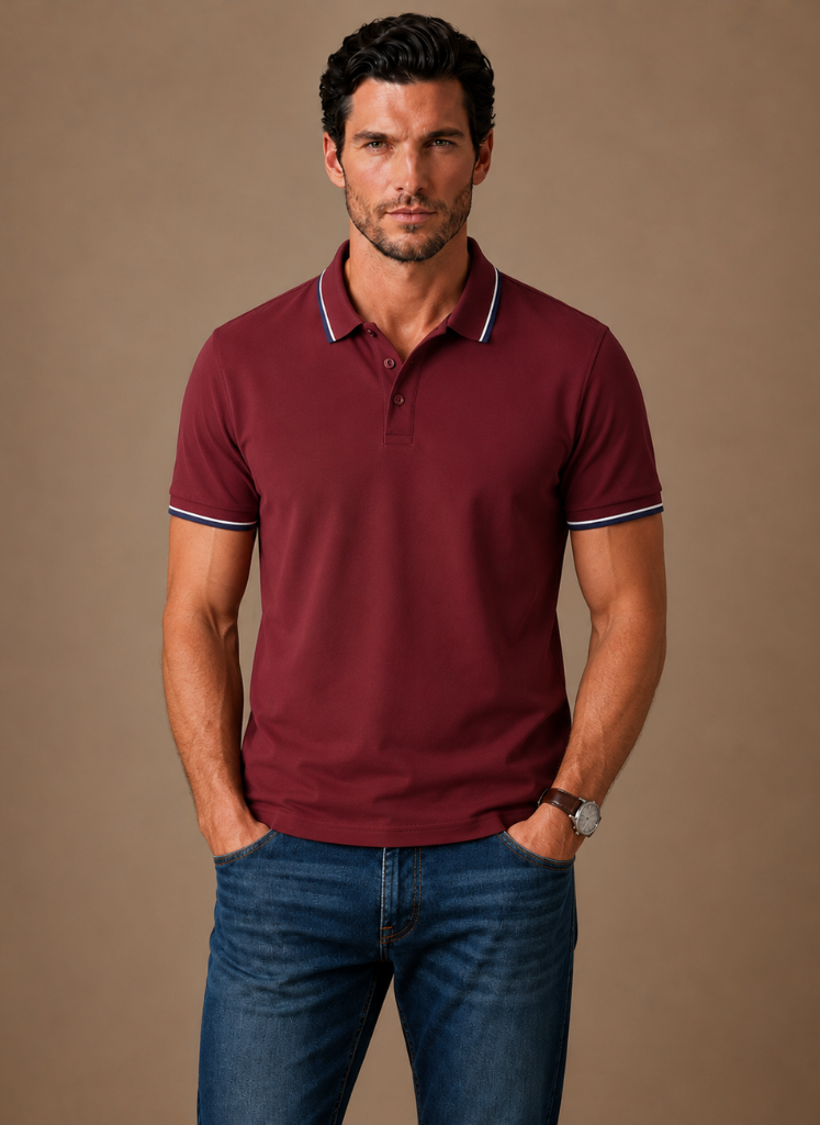 Areleon | Men’s Classic Tipped Polo Shirt Smart Casual Fit