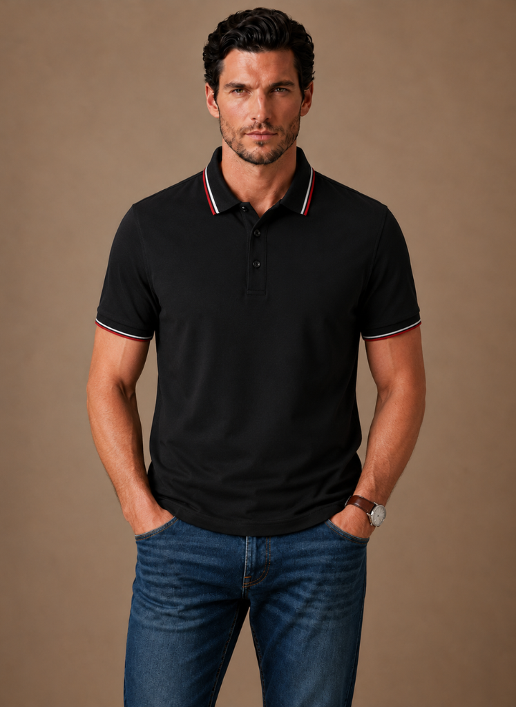 Men's Classic Tipped Polo Shirt – Smart Casual Cotton | Areleon