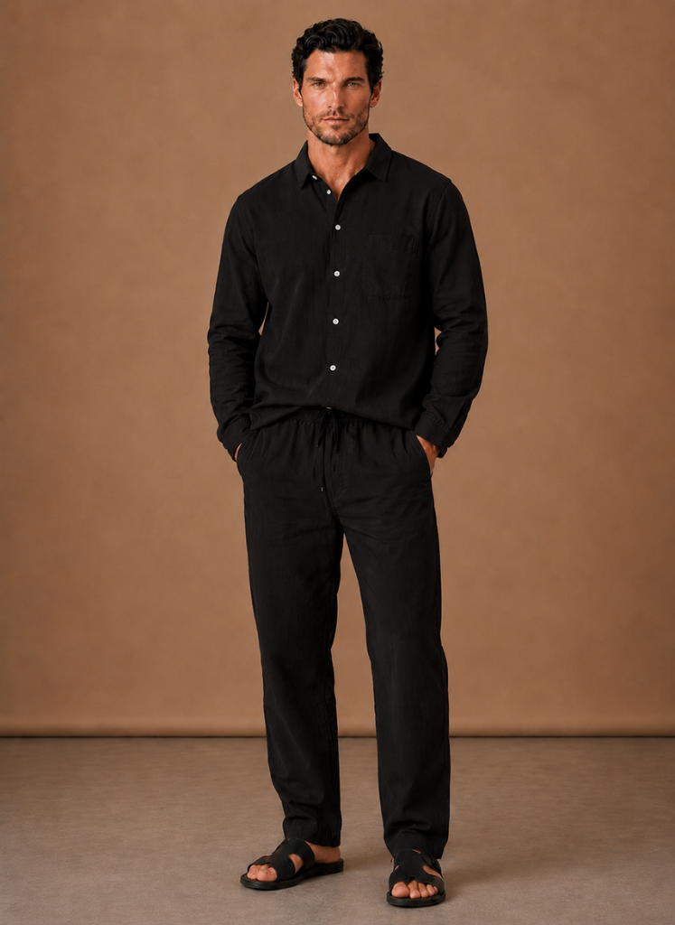 Men's Linen Cotton Set – Shirt & Trousers Smart Casual | Areleon