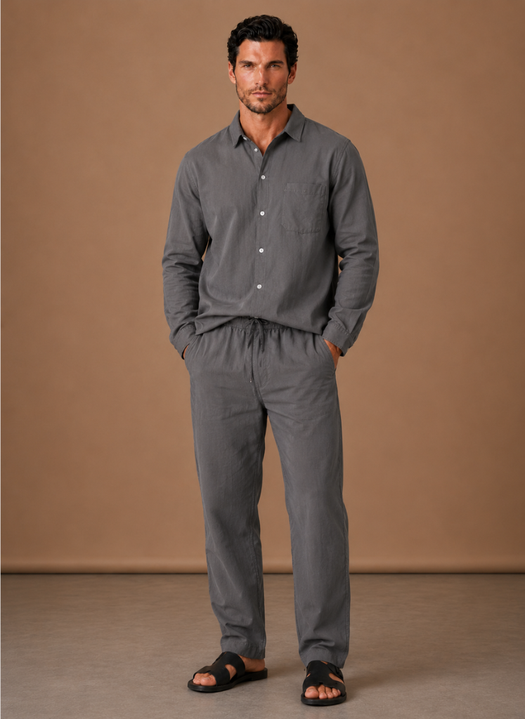 Men's Linen Cotton Set – Shirt & Trousers Smart Casual | Areleon