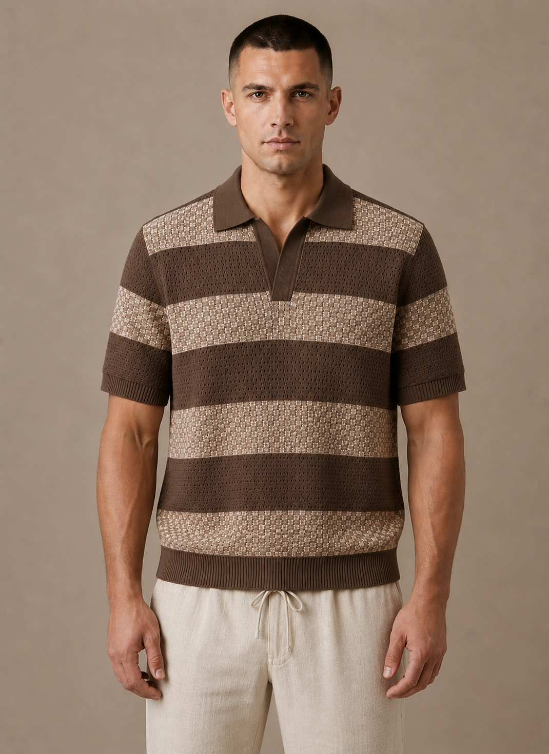 Areleon | Men’s Premium Striped Polo Shirt for Smart Casual Wear