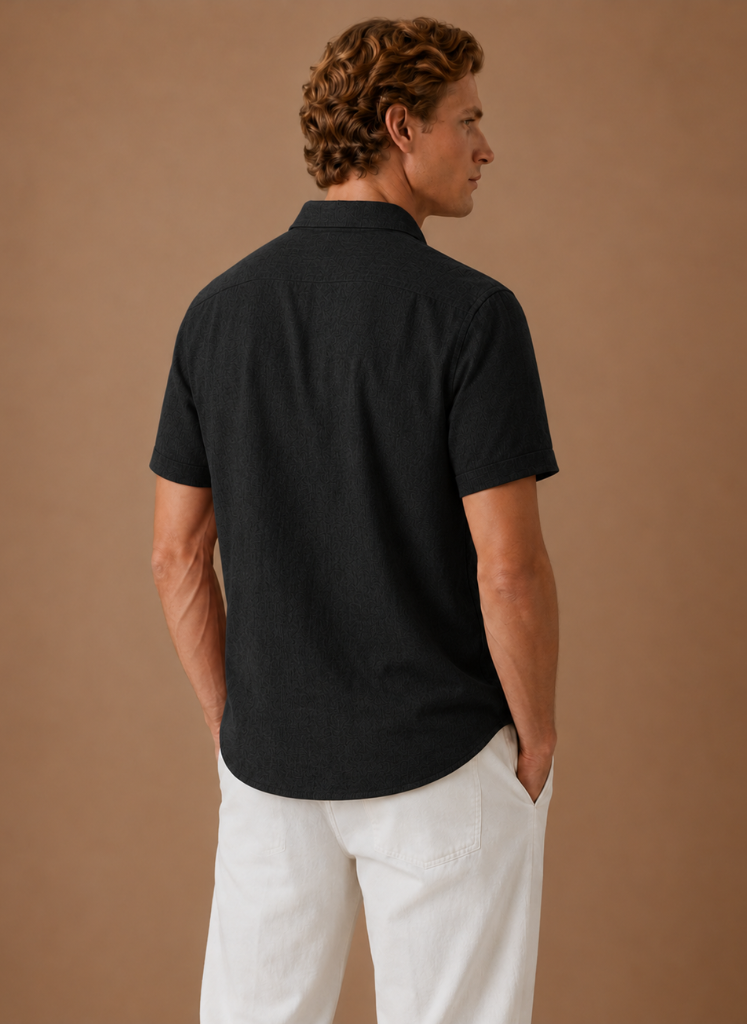 Men's Short Sleeve Linen Cotton Shirt – Smart Casual | Areleon