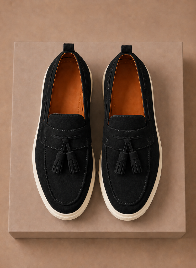 Areleon |  Men’s Slip-On Loafer Sneakers Casual Suede Tassel Detail
