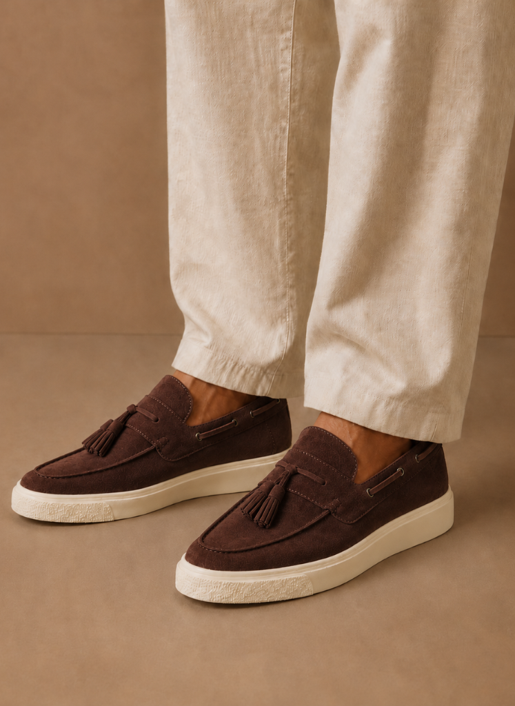 Areleon |  Men’s Slip-On Loafer Sneakers Casual Suede Tassel Detail