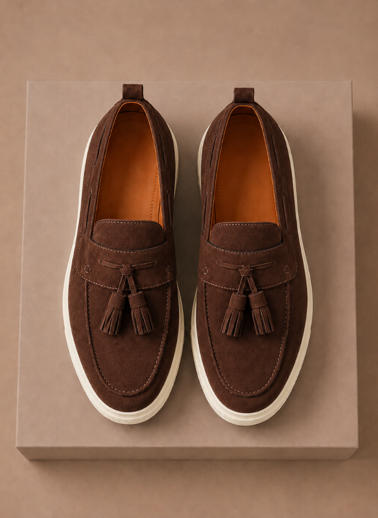 Areleon |  Men’s Slip-On Loafer Sneakers Casual Suede Tassel Detail