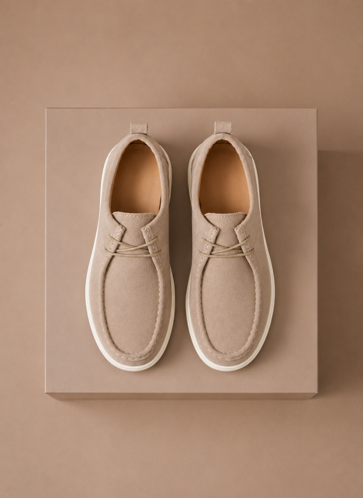 Areleon | Men’s Suede Moc-Toe Lace-Up Casual Shoes