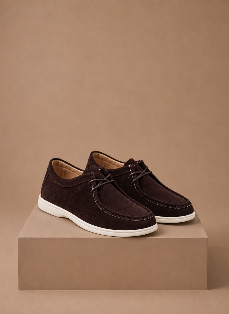 Areleon | Men’s Suede Moc-Toe Lace-Up Casual Shoes