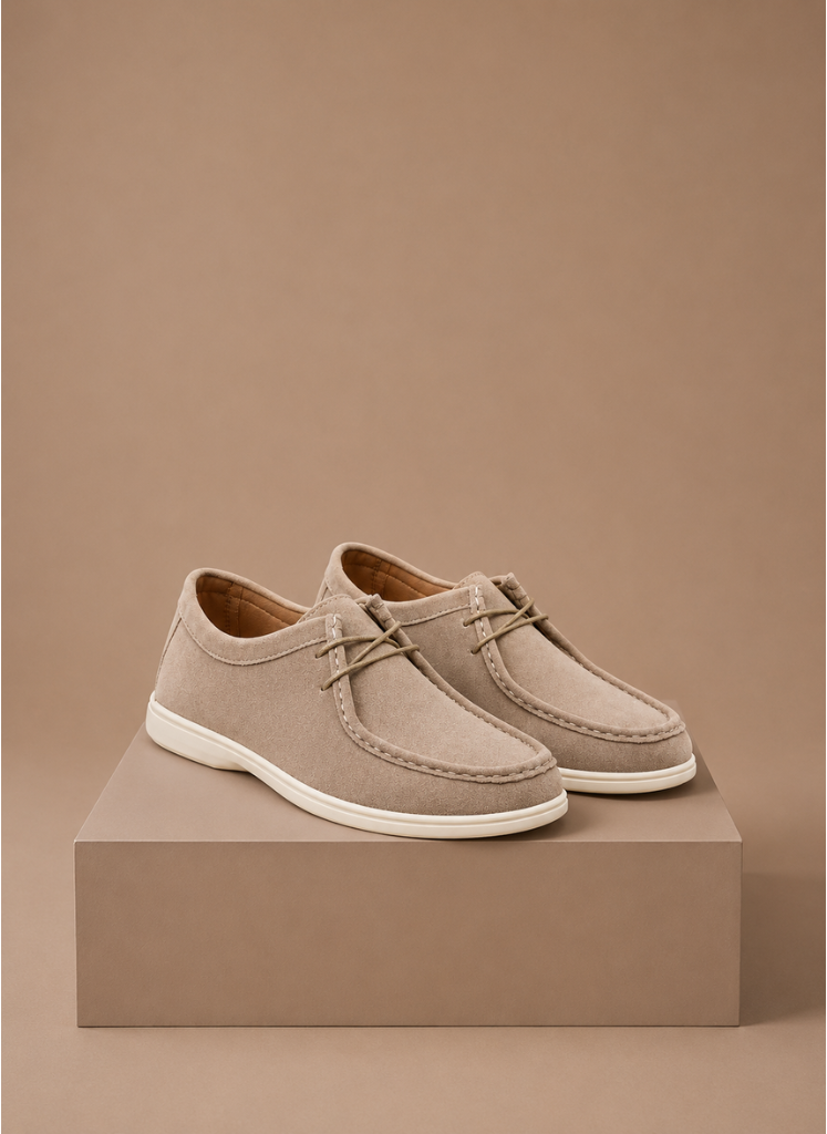 Areleon | Men’s Suede Moc-Toe Lace-Up Casual Shoes