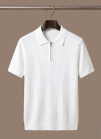 Areleon | Men’s Breathable Knit Polo Shirt – Striped Summer Short Sleeve