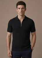 Areleon | Men’s Breathable Knit Polo Shirt – Striped Summer Short Sleeve