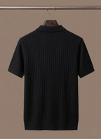 Areleon | Men’s Breathable Knit Polo Shirt – Striped Summer Short Sleeve