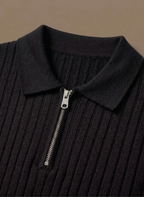 Areleon | Men’s Breathable Knit Polo Shirt – Striped Summer Short Sleeve