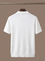 Areleon | Men’s Breathable Knit Polo Shirt – Striped Summer Short Sleeve