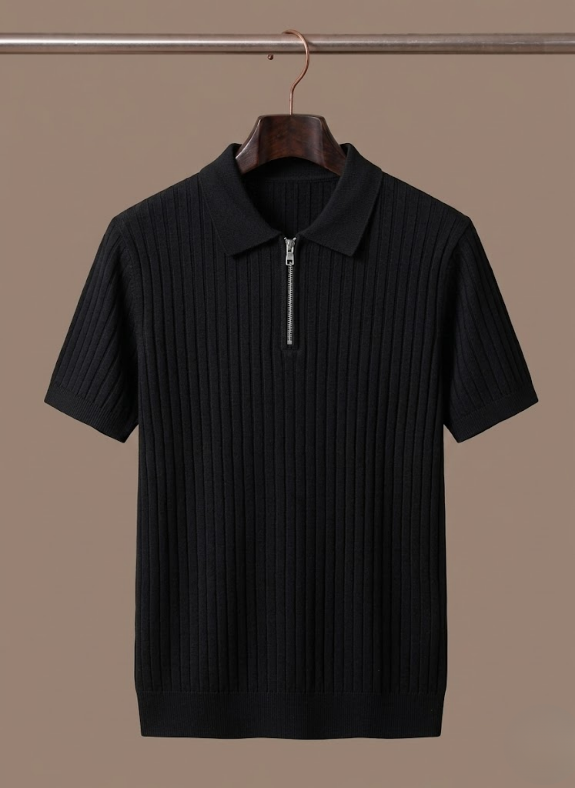Areleon | Men’s Breathable Knit Polo Shirt – Striped Summer Short Sleeve