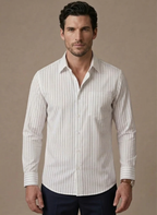 Areleon | Men’s Cotton Striped Casual Shirt – Classic Button-Up Style