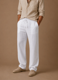 Areleon | Men’s Linen Blend Summer Pants Lightweight Smart Casual Trousers