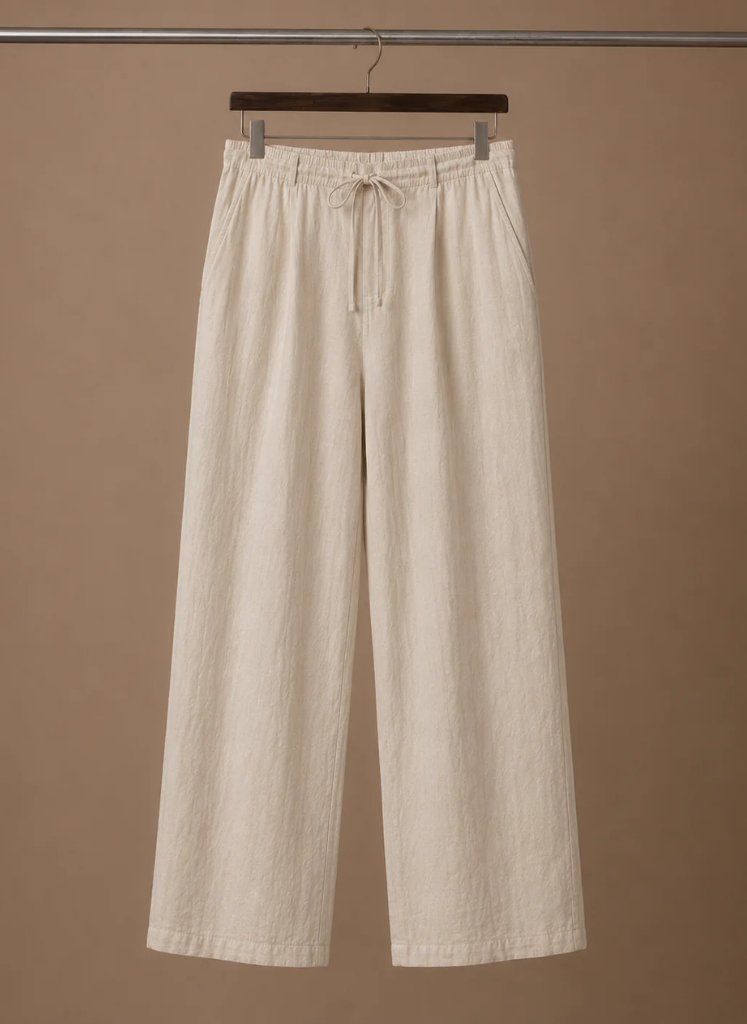 Areleon | Men’s Linen Blend Summer Pants Lightweight Smart Casual Trousers