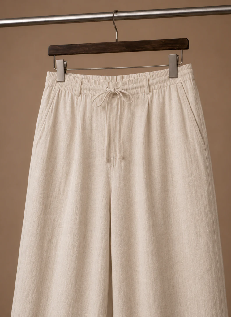 Areleon | Men’s Linen Blend Summer Pants Lightweight Smart Casual Trousers