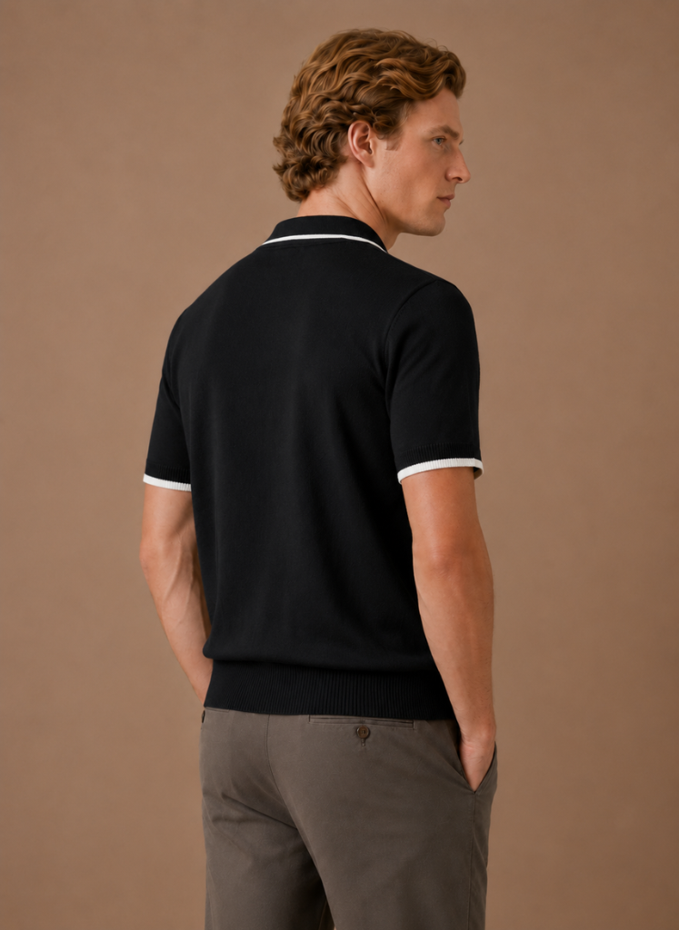 Areleon | Men’s Luxury Cotton Polo Shirt Contrast Trim Slim Fit