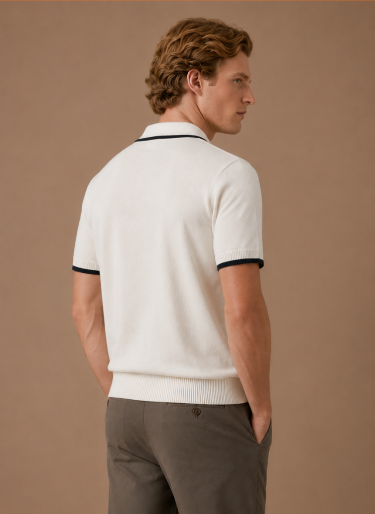 Areleon | Men’s Luxury Cotton Polo Shirt Contrast Trim Slim Fit