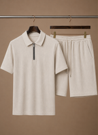 Men's Matching Polo & Shorts Set – Summer Ribbed | Areleon