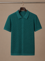 Areleon | Men’s Premium Textured Polo Shirt Breathable Short Sleeve