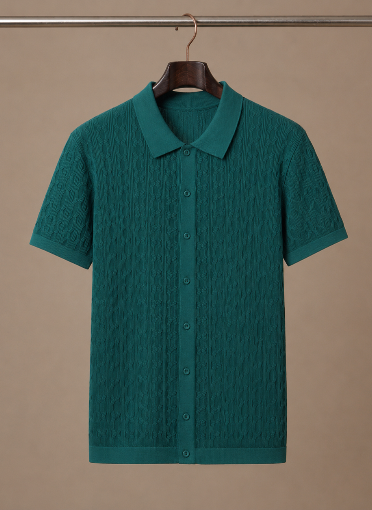 Areleon | Men’s Premium Textured Polo Shirt Breathable Short Sleeve