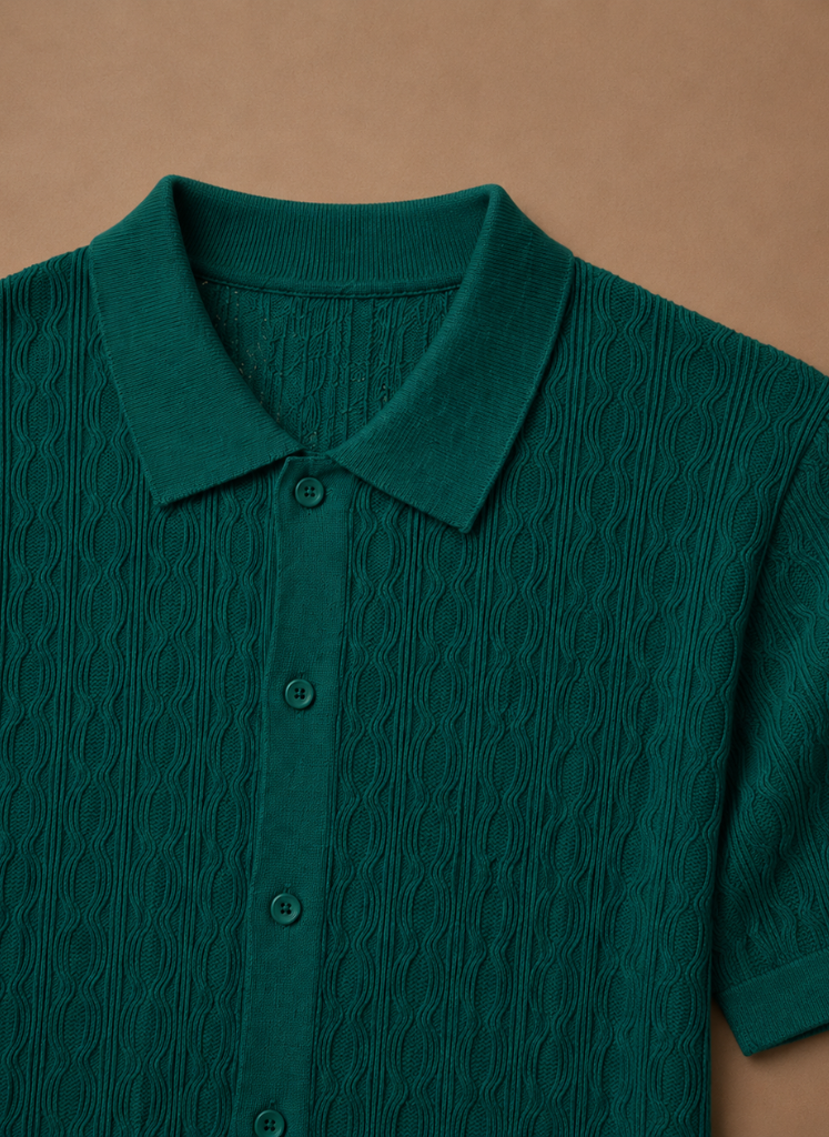 Areleon | Men’s Premium Textured Polo Shirt Breathable Short Sleeve