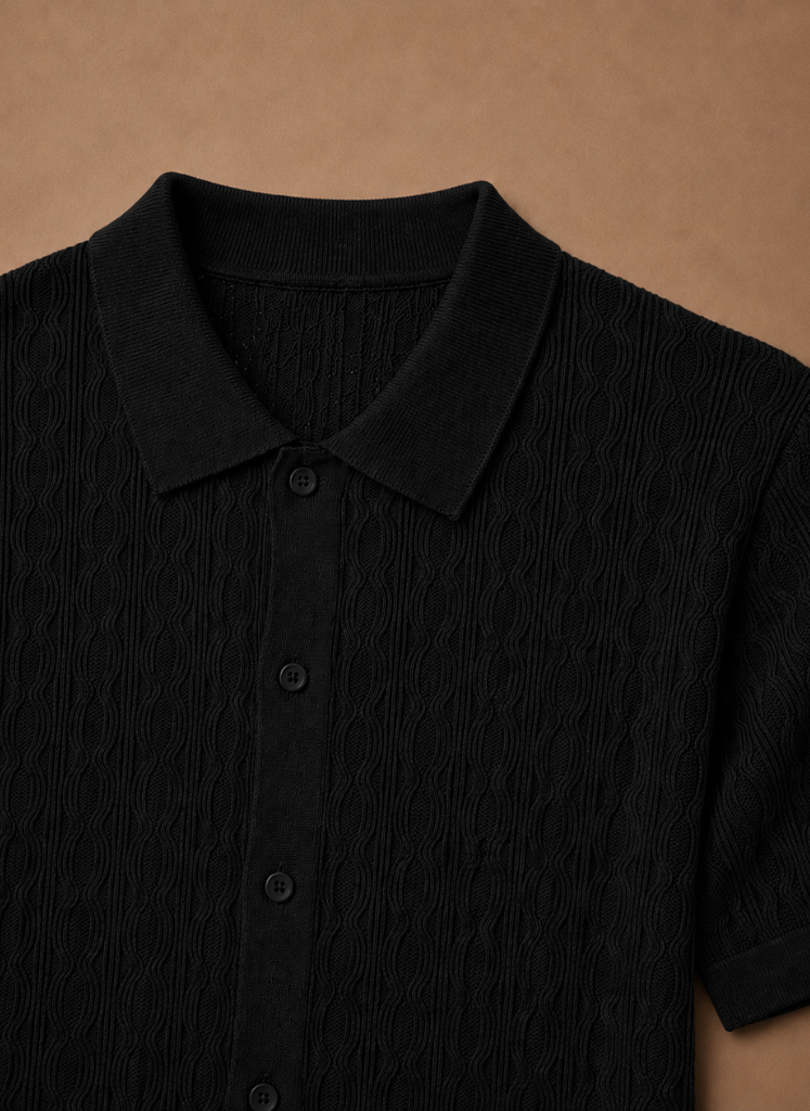 Areleon | Men’s Premium Textured Polo Shirt Breathable Short Sleeve