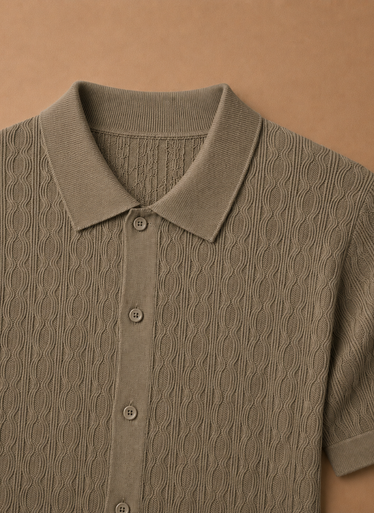 Areleon | Men’s Premium Textured Polo Shirt Breathable Short Sleeve