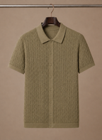 Areleon | Men’s Premium Textured Polo Shirt Breathable Short Sleeve