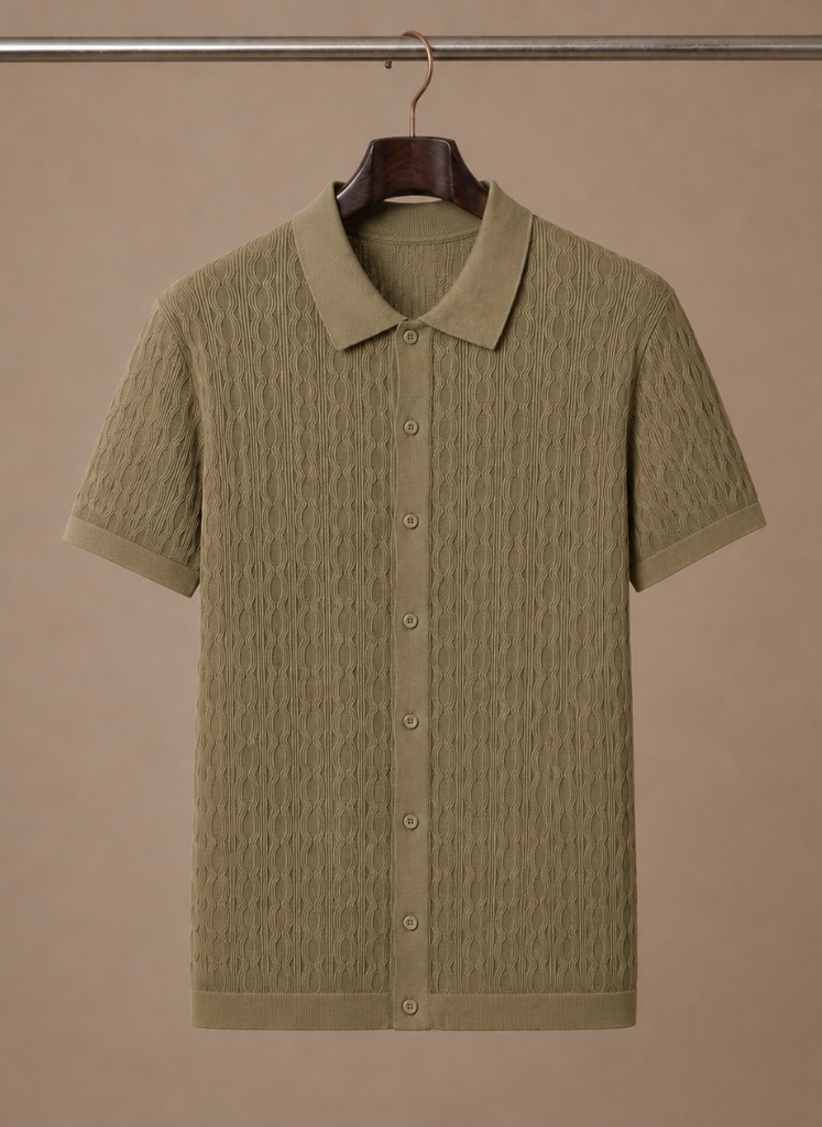 Areleon | Men’s Premium Textured Polo Shirt Breathable Short Sleeve