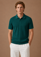 Areleon | Men’s Premium Textured Polo Shirt Breathable Short Sleeve