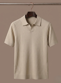 Areleon | Men’s Ribbed Knit Polo Shirt – Lightweight Summer Casual Polo