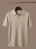 Areleon | Men’s Ribbed Knit Polo Shirt – Lightweight Summer Casual Polo