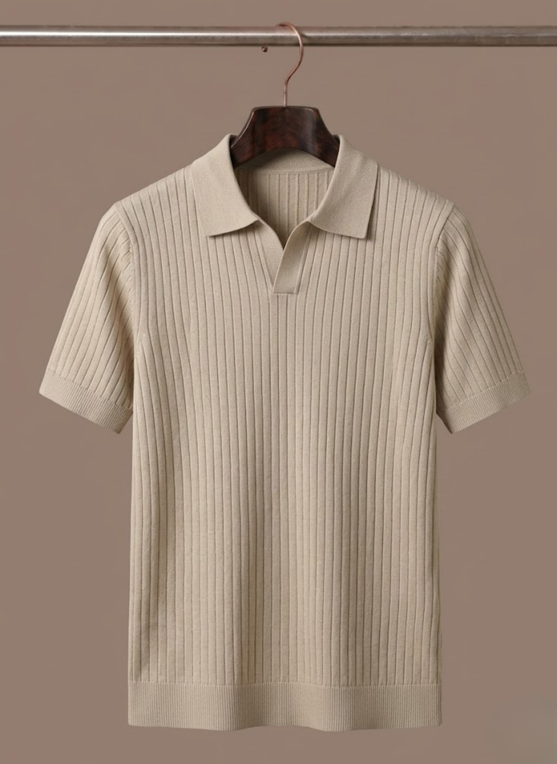 Areleon | Men’s Ribbed Knit Polo Shirt – Lightweight Summer Casual Polo