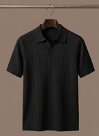 Areleon | Men’s Ribbed Knit Polo Shirt – Lightweight Summer Casual Polo