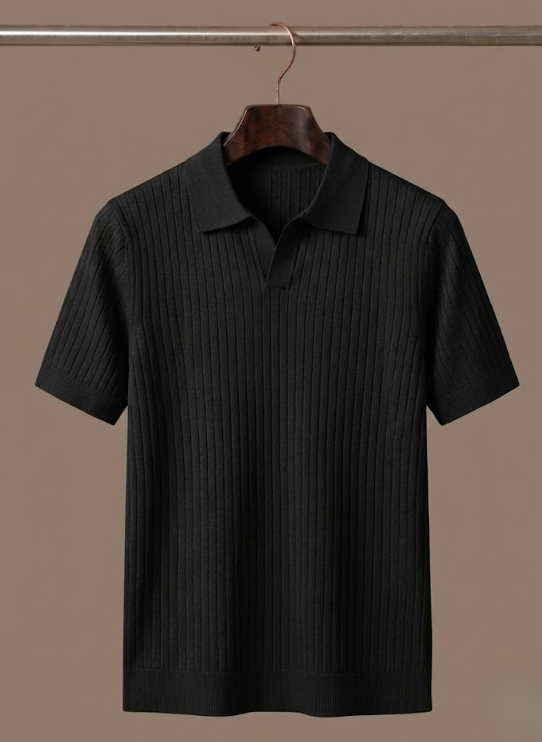 Areleon | Men’s Ribbed Knit Polo Shirt – Lightweight Summer Casual Polo