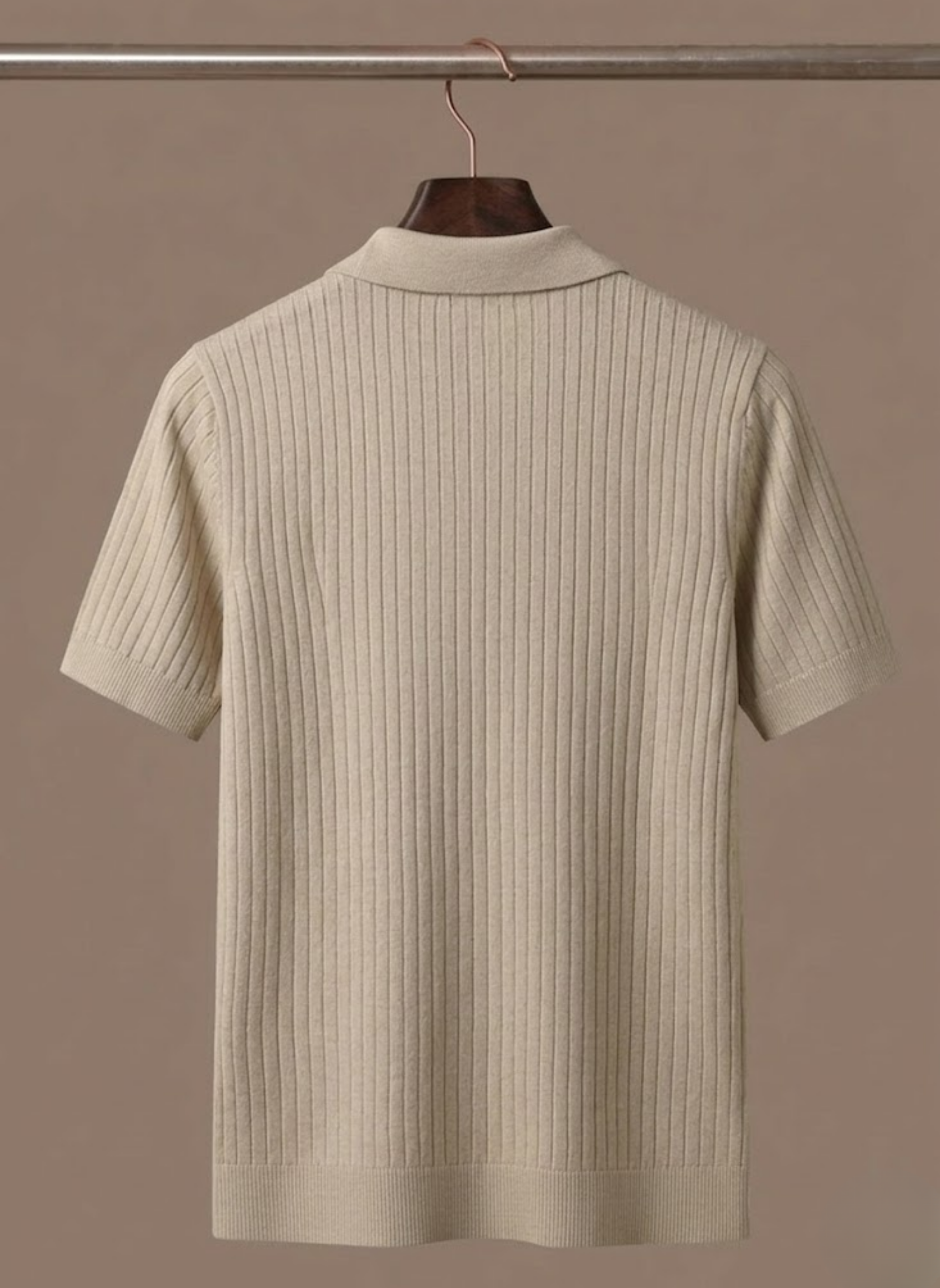 Areleon | Men’s Ribbed Knit Polo Shirt – Lightweight Summer Casual Polo