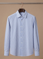 Areleon | Men’s Seersucker Striped Shirt Breathable Long Sleeve Summer