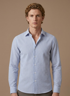 Areleon | Men’s Seersucker Striped Shirt Breathable Long Sleeve Summer