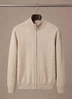 Areleon | Men’s Stand Collar Zip Sweater – Casual Stretch Knit Cardigan