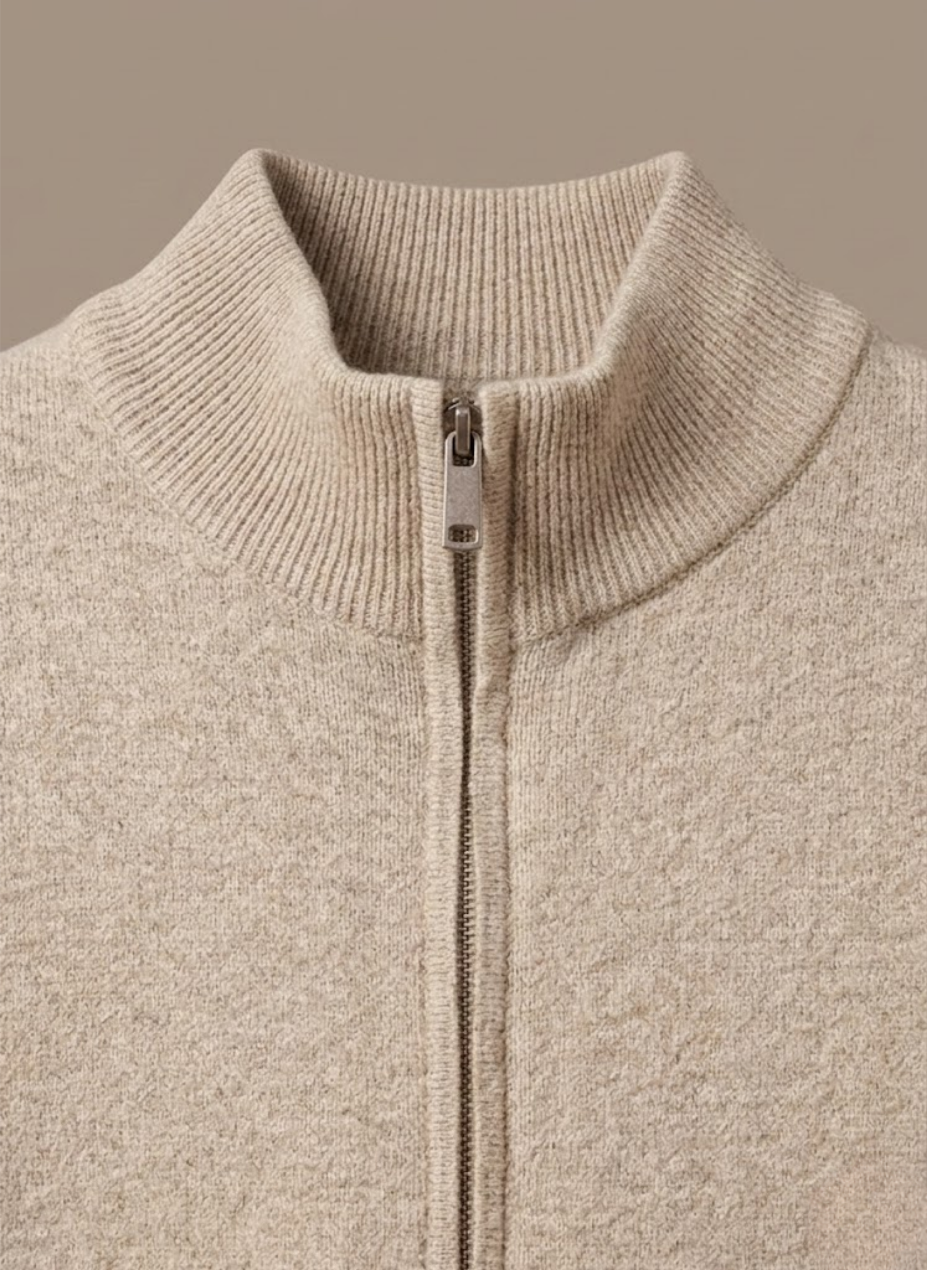 Areleon | Men’s Stand Collar Zip Sweater – Casual Stretch Knit Cardigan