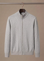 Areleon | Men’s Stand Collar Zip Sweater – Casual Stretch Knit Cardigan