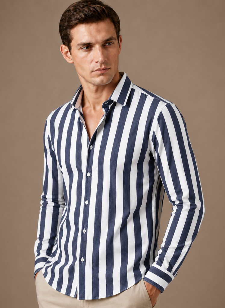 Areleon | Men’s Striped Button Down Shirt for Smart Casual Outfits