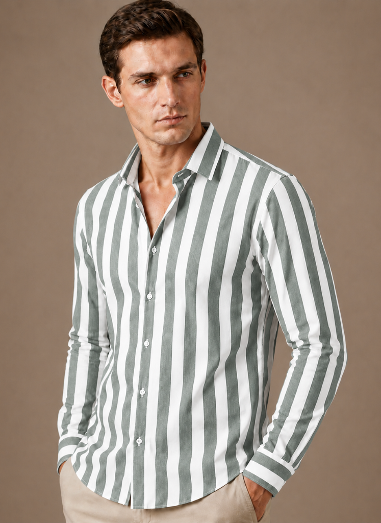 Areleon | Men’s Striped Button Down Shirt for Smart Casual Outfits